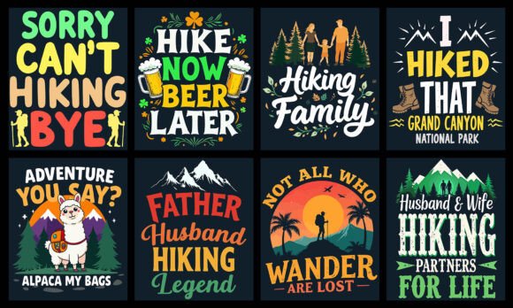 Hiking T-Shirt Design Bundle: Graphics for Bold Branding