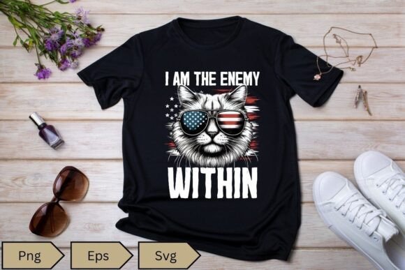 I Am the Enemy Within Cool Cat Wear Svg Graphics for T-Shirt Designs