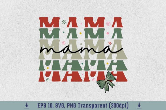 Mama Christmas Png Coquette Pink Bow Png Graphics and T-Shirt Designs