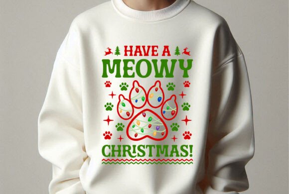 Meowy Christmas Graphics for T-Shirt Designs
