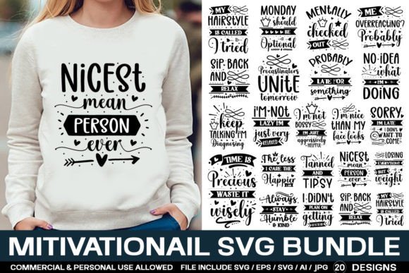 Motivational Svg Bundle for T-Shirt Designs and Graphics