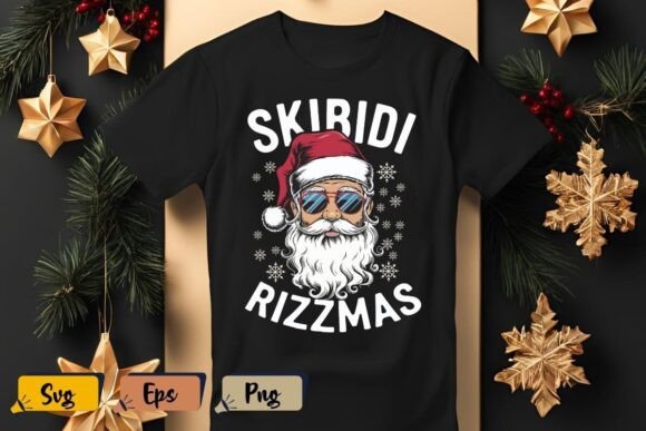 Skibidi Rizzmas Christmas Rizz Santa Graphics for T-Shirt Designs