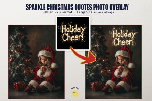 Sparkle Christmas Quote Photo Overlay Graphics