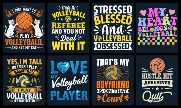 Volleyball T-Shirt Design Bundle: A Graphic Design Asset Review